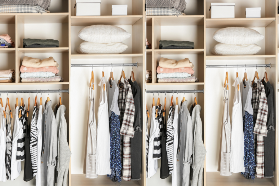 closet organization hacks clothing